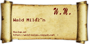 Wald Milán névjegykártya