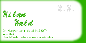 milan wald business card